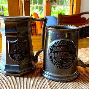 𝅺VINTAGE Set of Two Pewter Oscar Mayer Beer Mugs Steins
